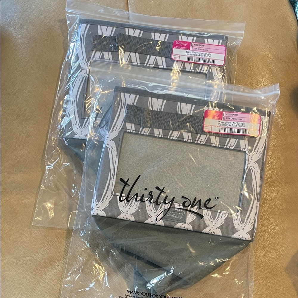 Thirty-One Charcoal Your Way Rectangle Organizer Bins